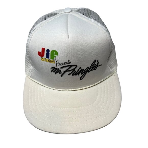 Jif Peanut Butter Mr Pringles Potato Chips Vintage Trucker Snapback Hat Cap Dad - Picture 2 of 9